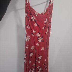 Floral Red Dress